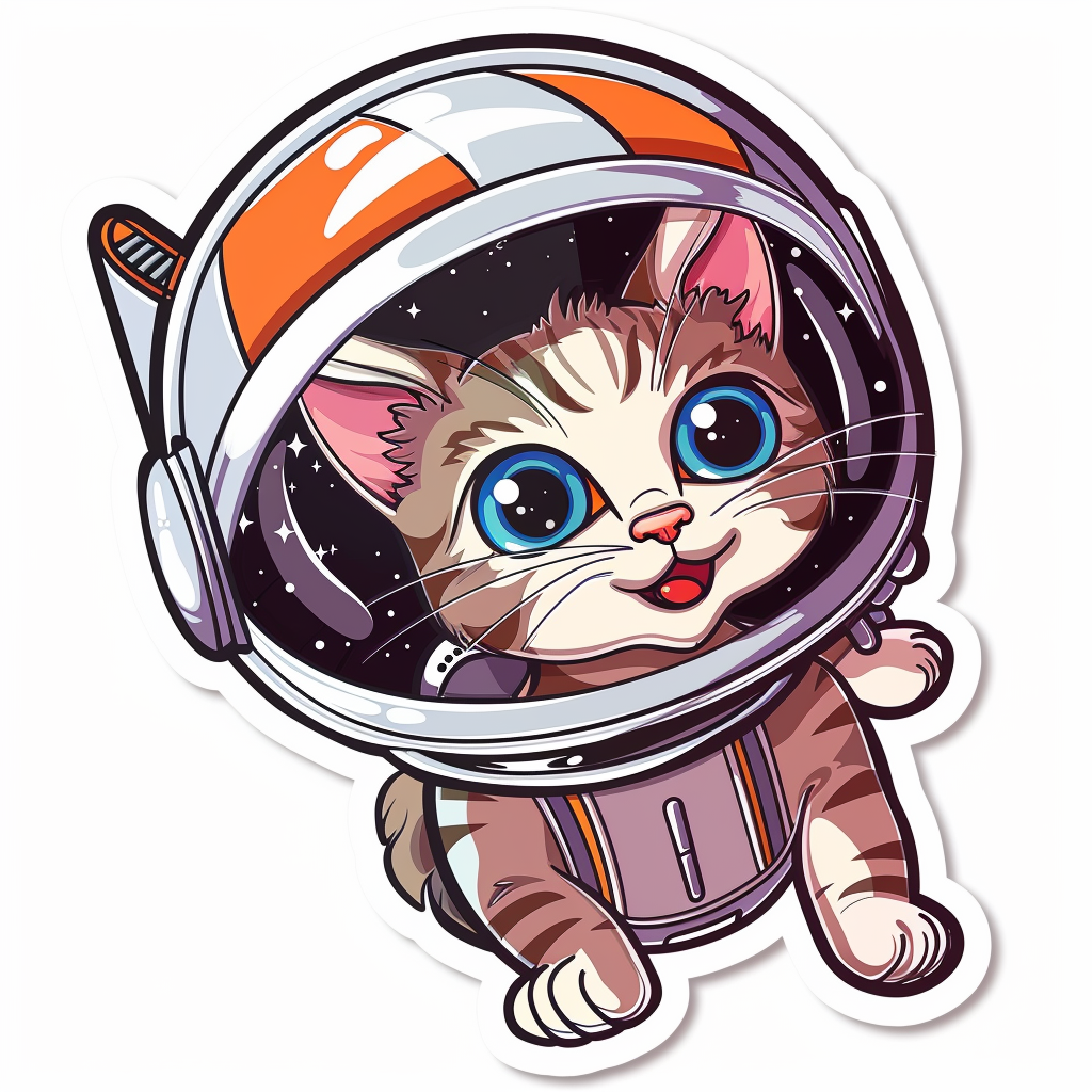 Cute and Adorable American Shorthair Expressive surreal Vinyl Decal Sticker for Car, Laptop, Tumbler and more # F018780