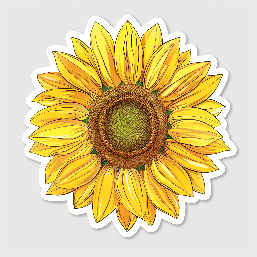 Sunflower flower majestic Expressive surreal Vinyl Decal Sticker for Car, Laptop, Tumbler and more # F023138
