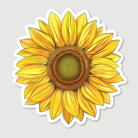 Sunflower flower majestic Expressive surreal Vinyl Decal Sticker for Car, Laptop, Tumbler and more # F023138