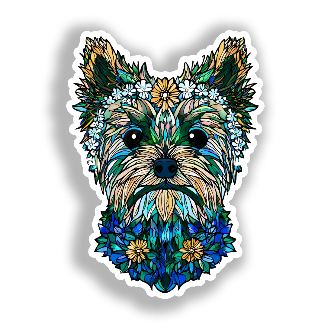 Yorkshire Terrier Dog Vinyl Decal Sticker for Car, Laptop, Tumbler and more # A017123-4" x 4"