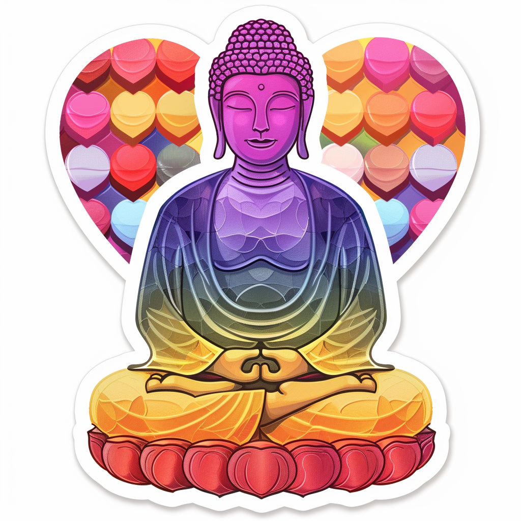 Sticker of a Buddha majestic Expressive surreal Vinyl Decal Sticker for Car, Laptop, Tumbler and more # F017219