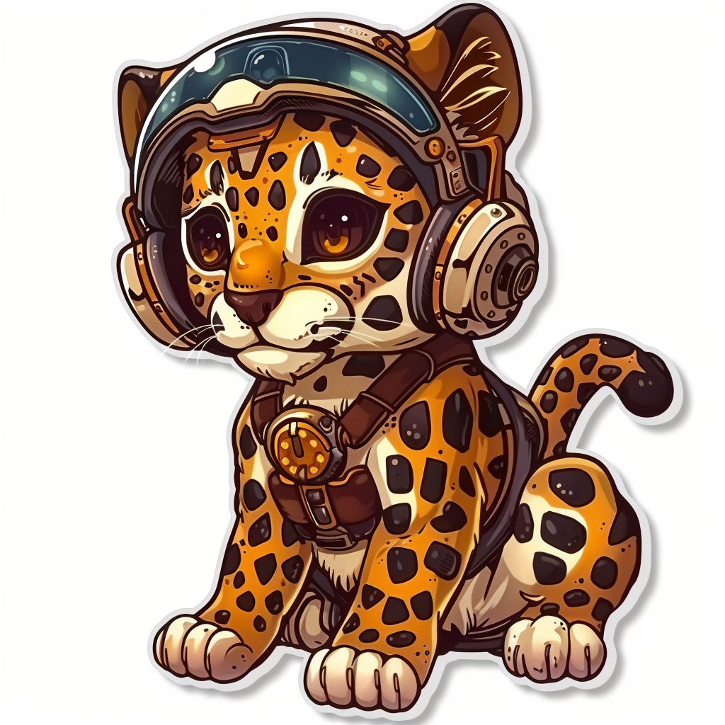 Leopard majestic Expressive surreal Vinyl Decal Sticker for Car, Laptop, Tumbler and more # F022605