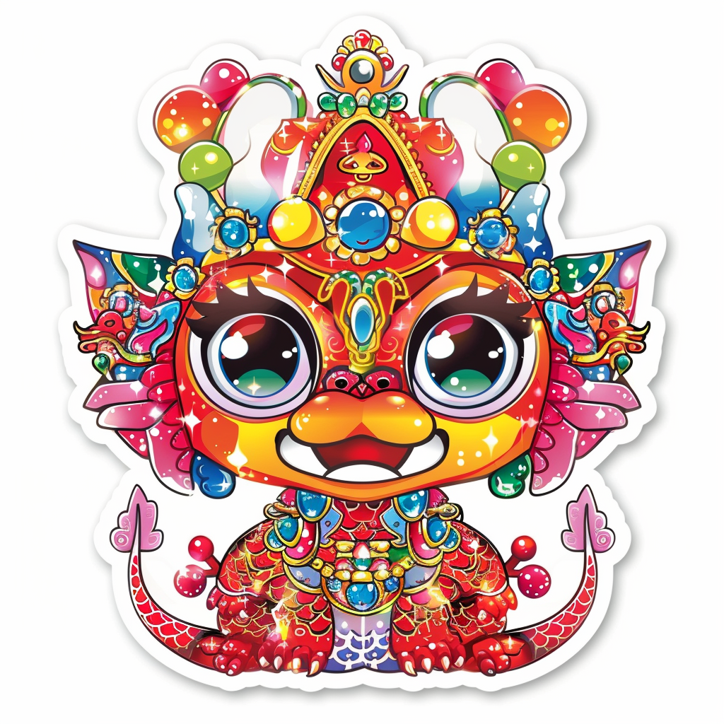 Dragon crowned majestic Expressive surreal Vinyl Decal Sticker for Car, Laptop, Tumbler and more # F019039-4" x 4"