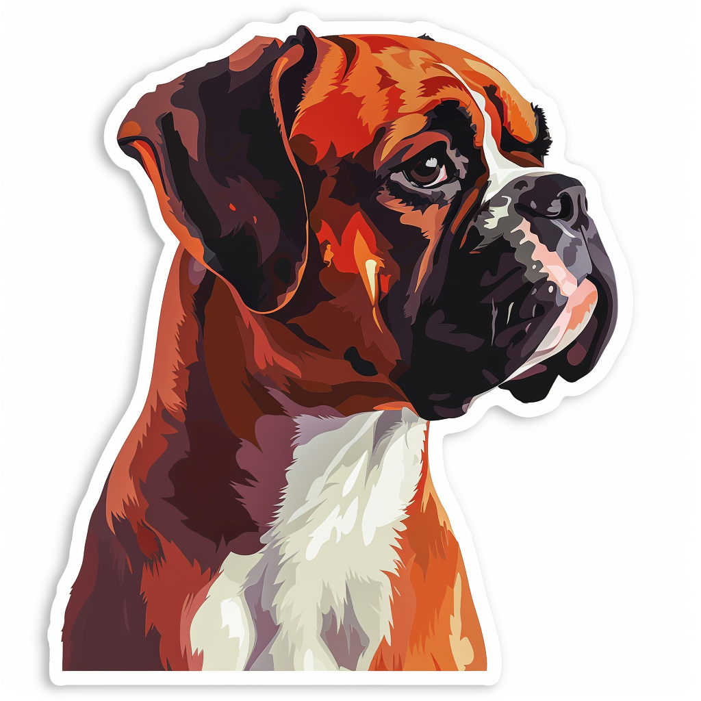 Boxer DogWhite Vinyl Decal Sticker for Car, Laptop, Tumbler and more # F07514