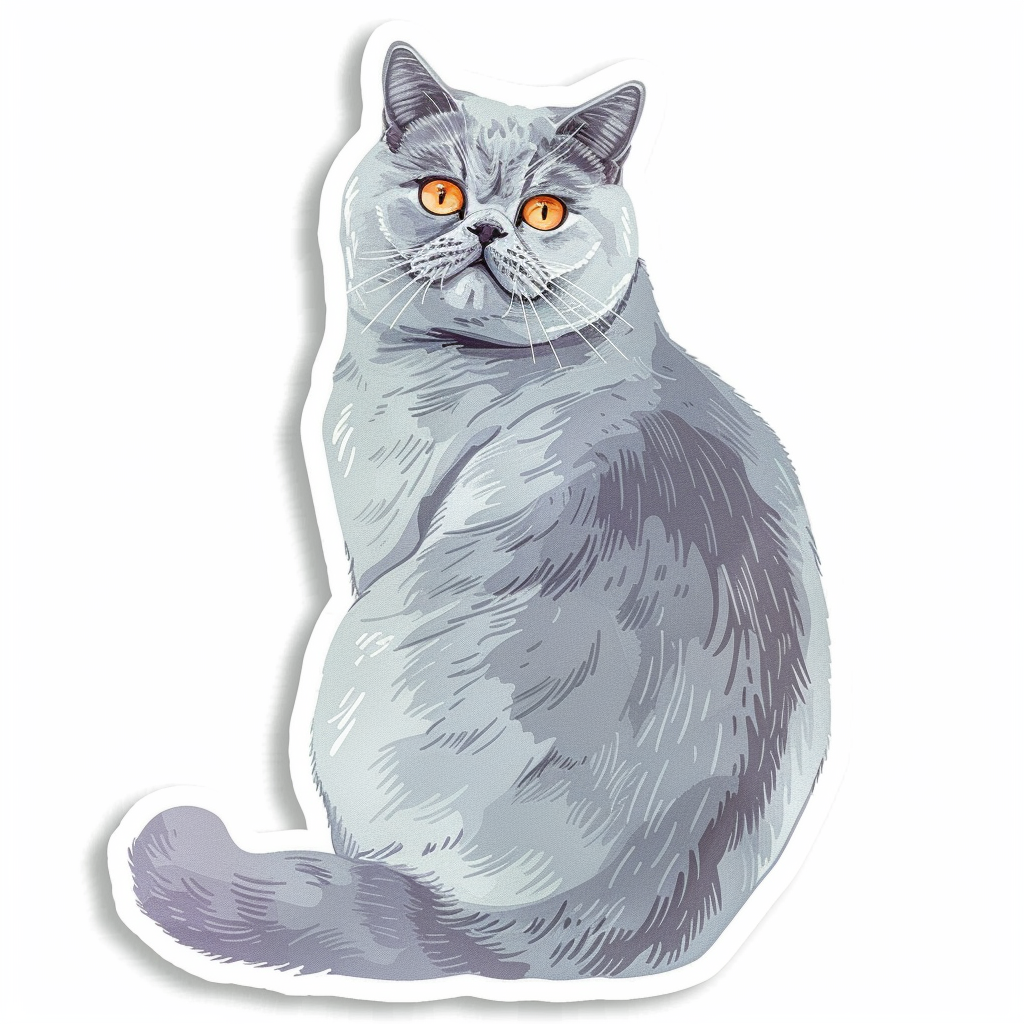 British Shorthair cat Vinyl Decal Sticker for Car, Laptop, Tumbler and more # F07814