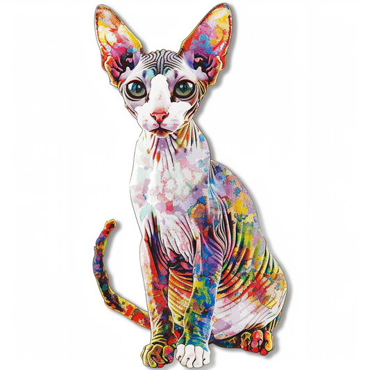 Adorable Cornish Rex Cat Expressive surreal Vinyl Decal Sticker for Car, Laptop, Tumbler and more # F021349-4" x 4"