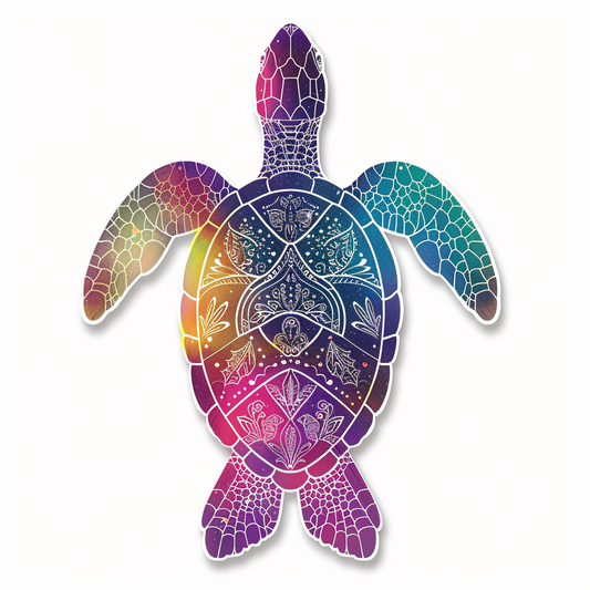 turtle majestic Expressive surreal Vinyl Decal Sticker for Car, Laptop, Tumbler and more # F022152-4" x 4"