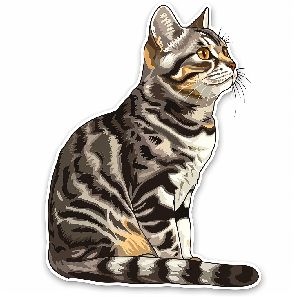 American Shorthair Cat majestic Expressive surreal Vinyl Decal Sticker for Car, Laptop, Tumbler and more # F018589