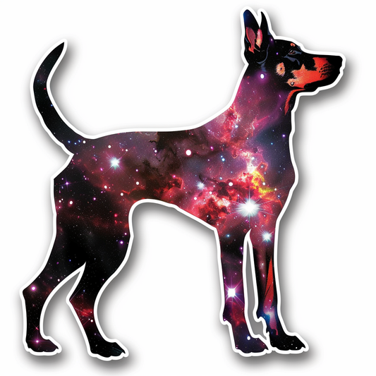 Doberman Pinscher Dog galaxy majestic Expressive surreal Vinyl Decal Sticker for Car, Laptop, Tumbler and more # F019500-4" x 4"