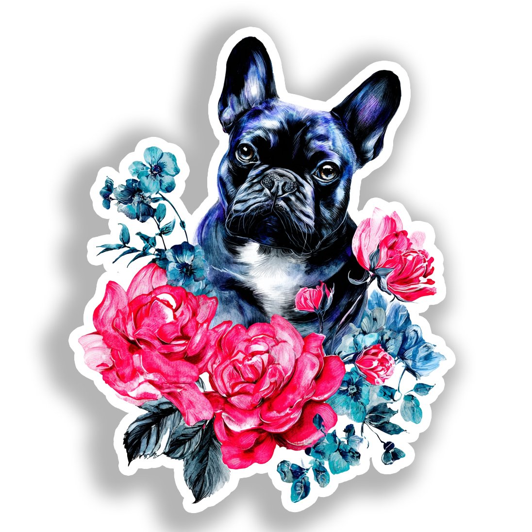 French Bulldog Dog Vinyl Decal Sticker for Car, Laptop, Tumbler and more # A019601-4" x 4"