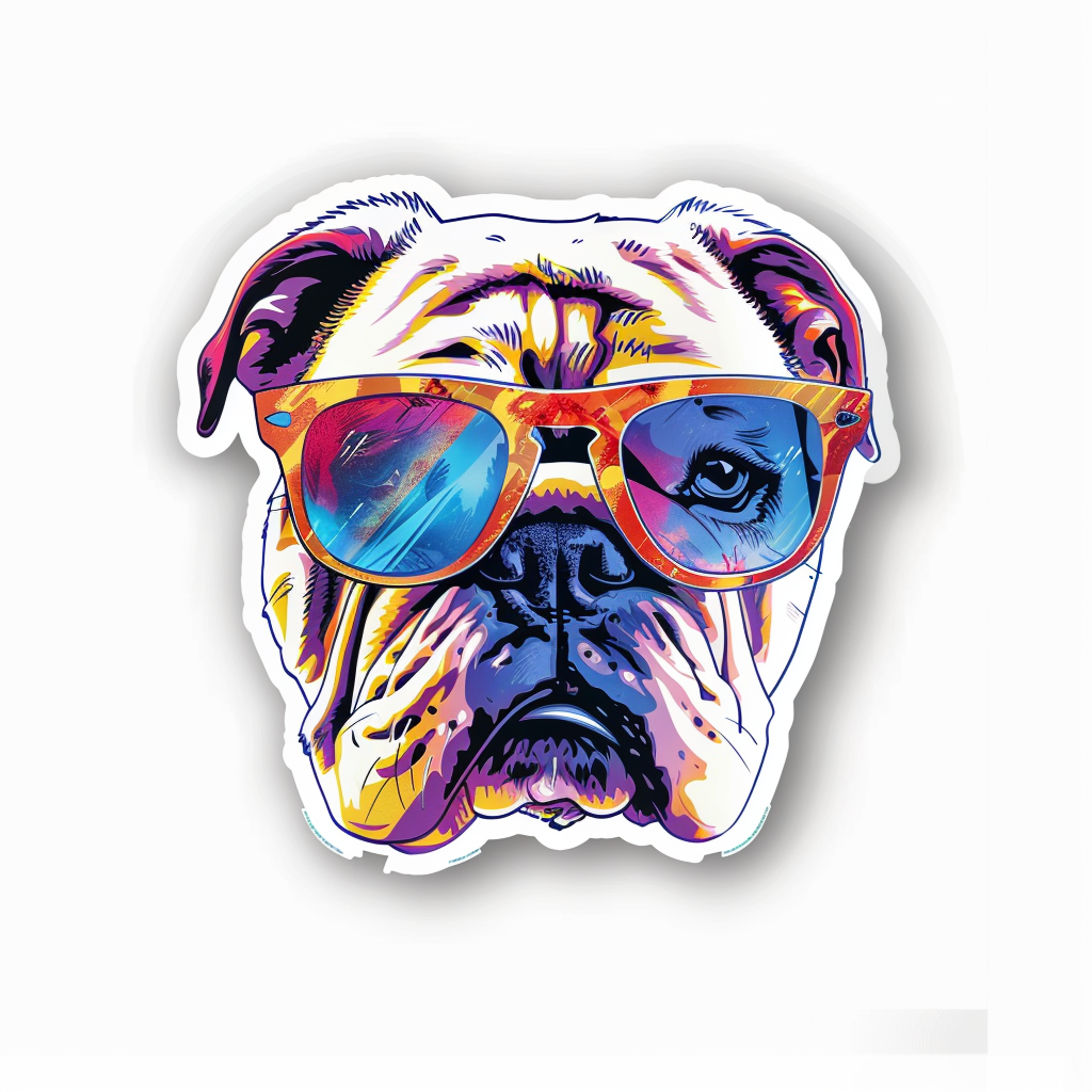 Bulldog Dog majestic Expressive surreal Vinyl Decal Sticker for Car, Laptop, Tumbler and more # F017434