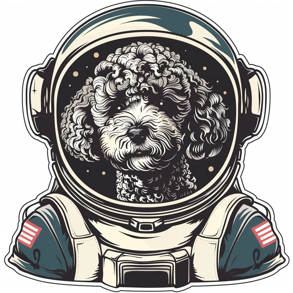 Poodle Dog astronaut Vinyl Decal Sticker for Car, Laptop, Tumbler and more # F012463