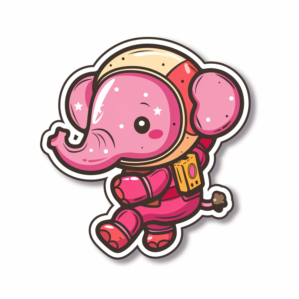 Elephant Expressive surreal Vinyl Decal Sticker for Car, Laptop, Tumbler and more # F022384