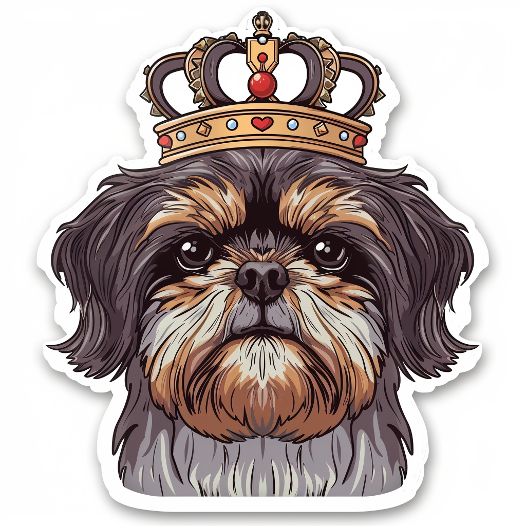 Adorable Shih Tzu Dog Expressive surreal Vinyl Decal Sticker for Car, Laptop, Tumbler and more # F018423
