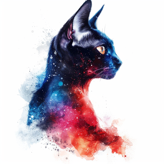 Abyssinian Cat astronaut majestic Expressive surreal Vinyl Decal Sticker for Car, Laptop, Tumbler and more # F021651-4" x 4"