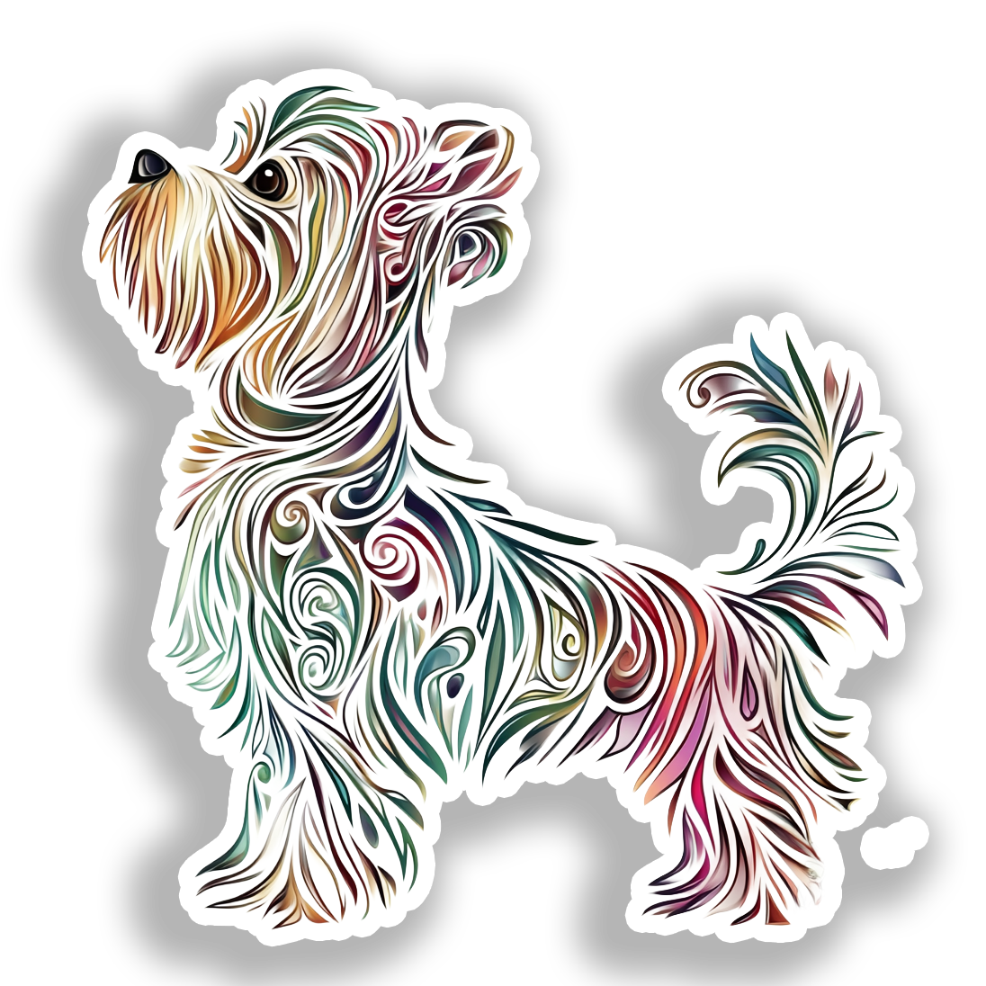Yorkshire Terrier Dog Vinyl Decal Sticker for Car, Laptop, Tumbler and more # A017075-4" x 4"