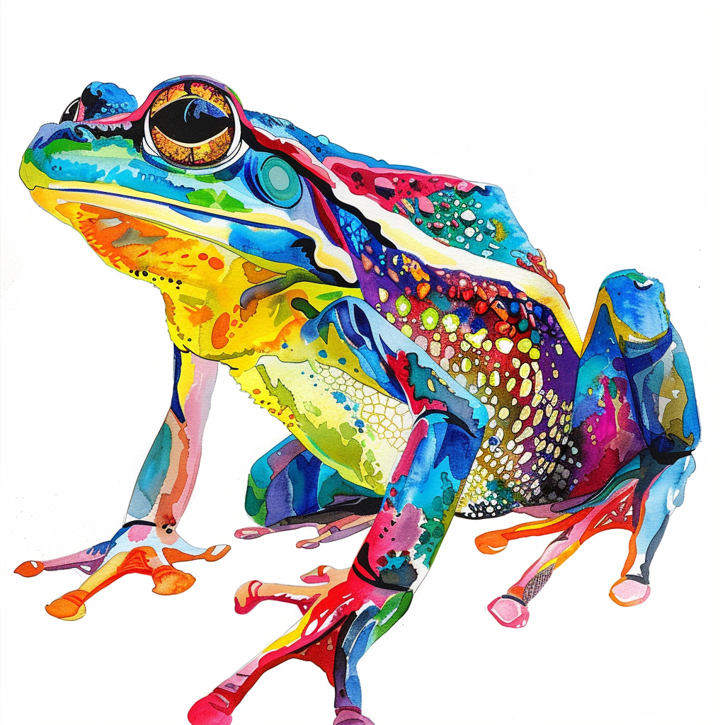 Sticker of a Frog majestic Expressive surreal Vinyl Decal Sticker for Car, Laptop, Tumbler and more # F016724