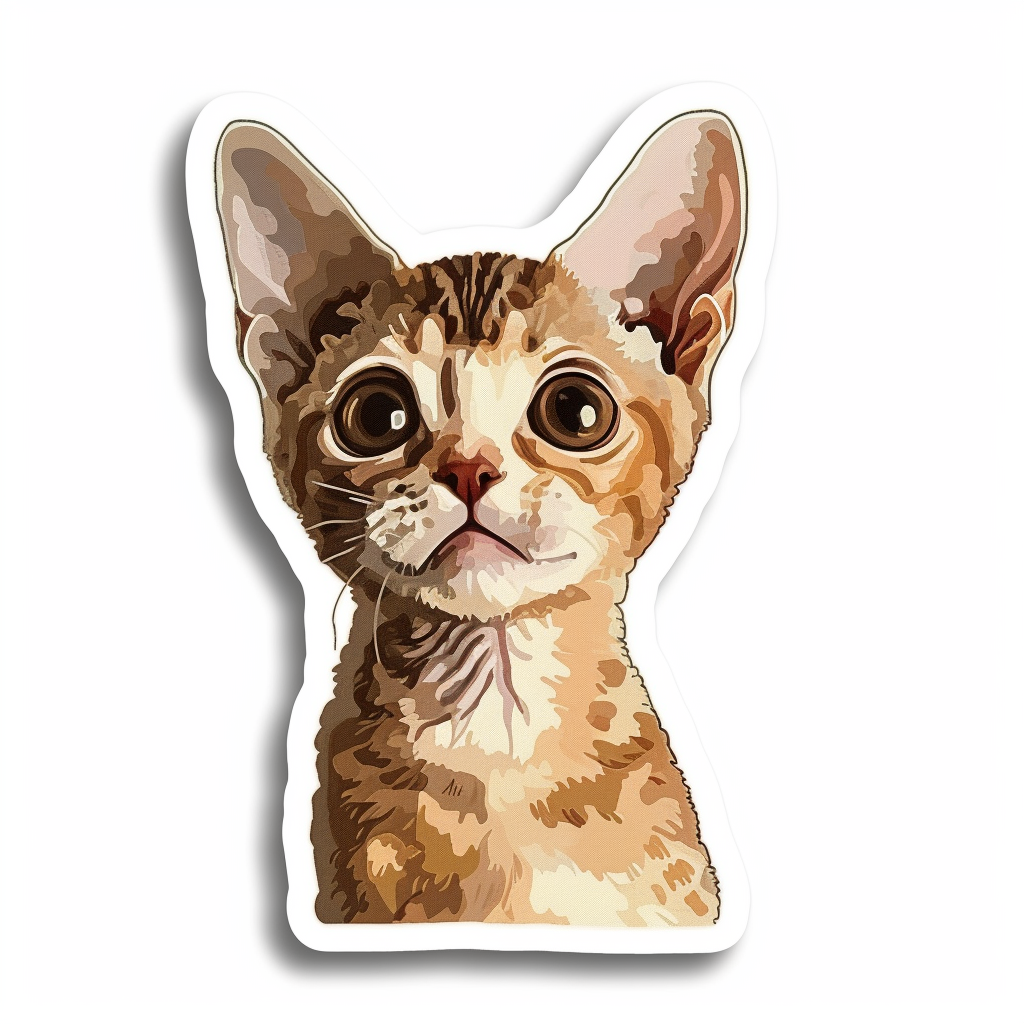 Devon Rex Cat Vinyl Decal Sticker for Car, Laptop, Tumbler and more # F09804