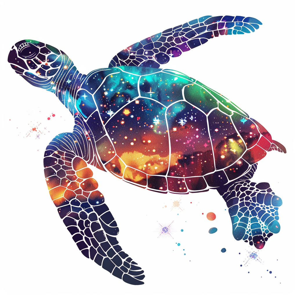 Sticker of a turtle majestic Expressive surreal Vinyl Decal Sticker for Car, Laptop, Tumbler and more # F022058