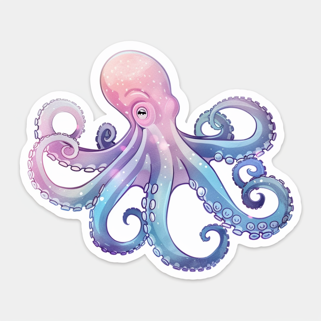 Sticker of an Octopus astronaut majestic Expressive surreal Vinyl Decal Sticker for Car, Laptop, Tumbler and more # F015676