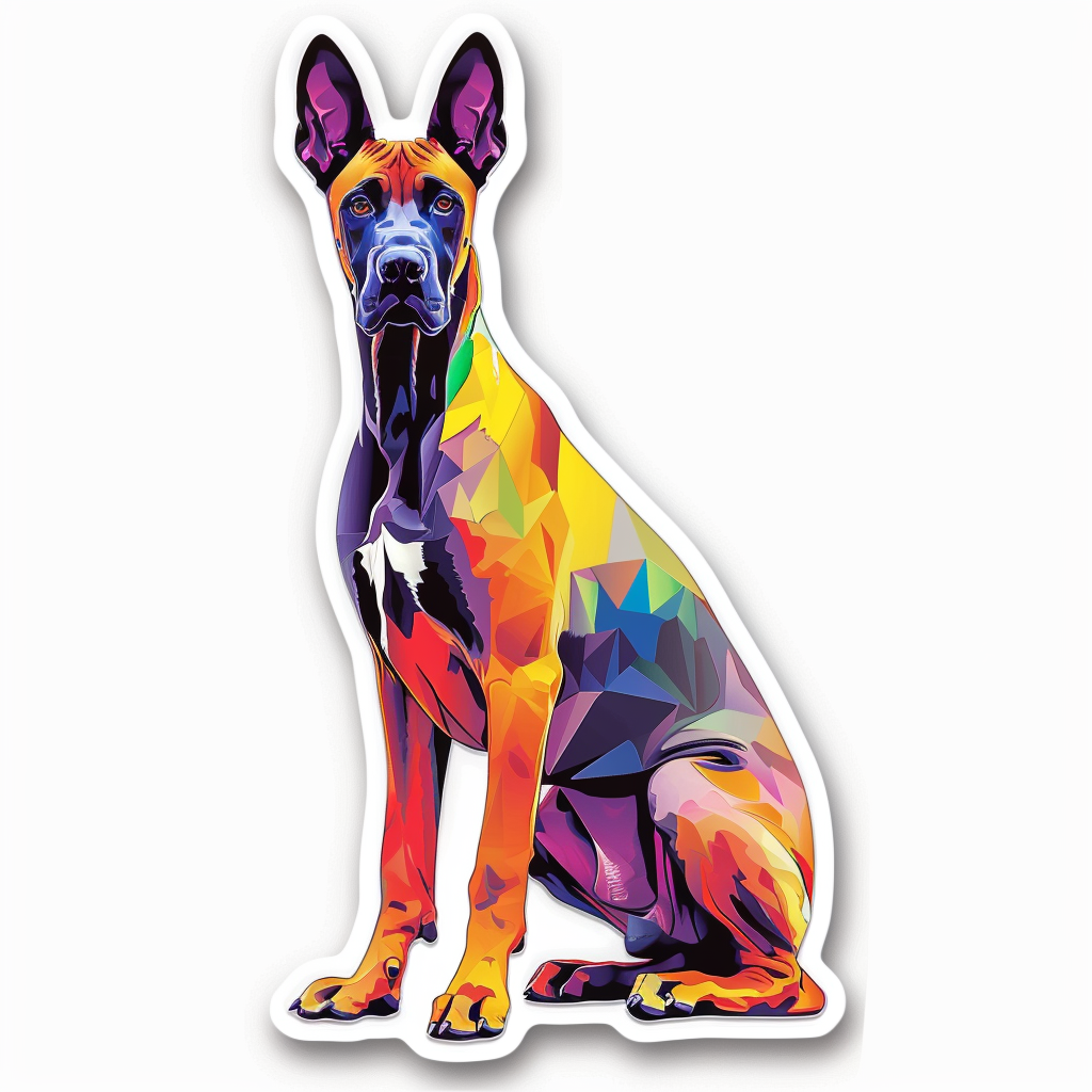 Adorable Great Dane Dog Expressive surreal Vinyl Decal Sticker for Car, Laptop, Tumbler and more # F017747