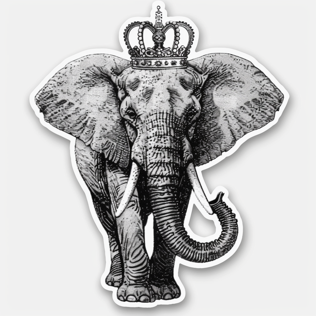 Elephant Expressive surreal Vinyl Decal Sticker for Car, Laptop, Tumbler and more # F022272-4" x 4"