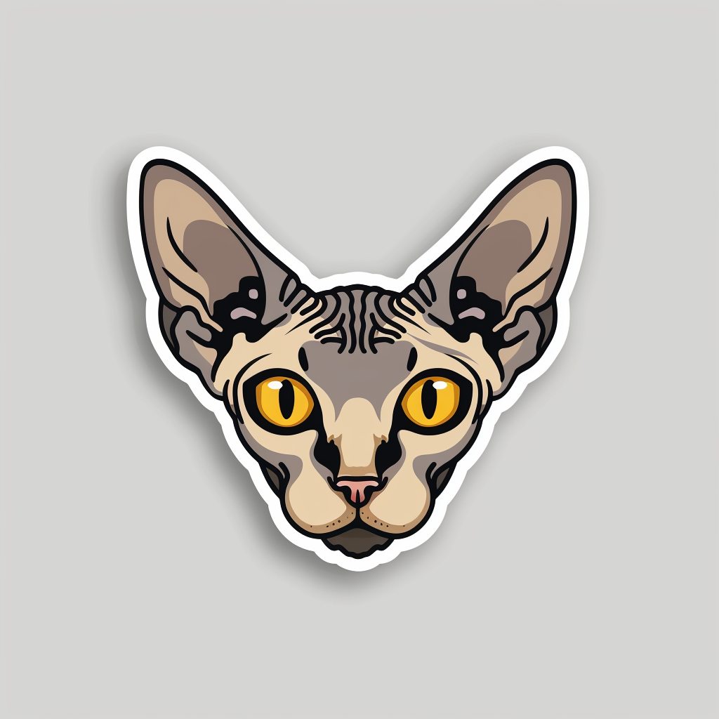 Sphynx Cat Vinyl Decal Sticker for Car, Laptop, Tumbler and more # F010149