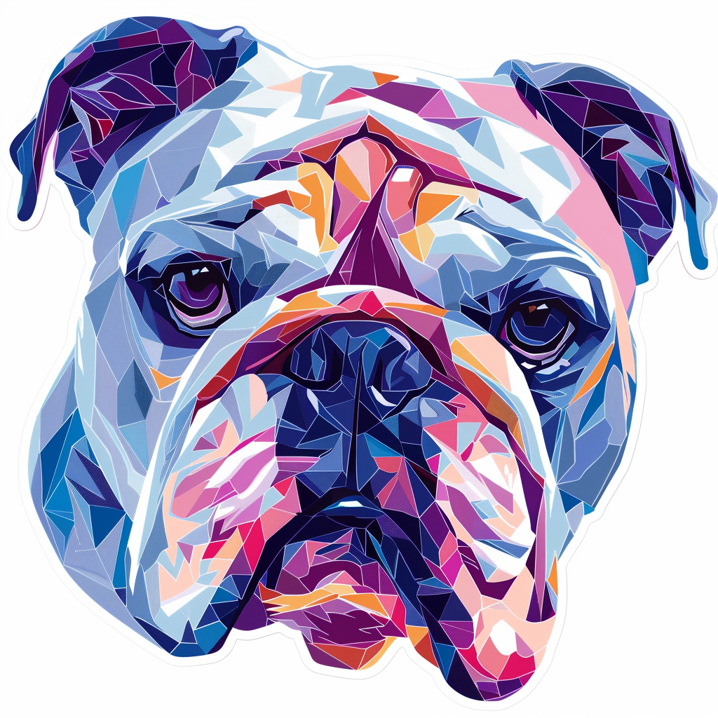 Bulldog Dog majestic Expressive surreal Vinyl Decal Sticker for Car, Laptop, Tumbler and more # F017405