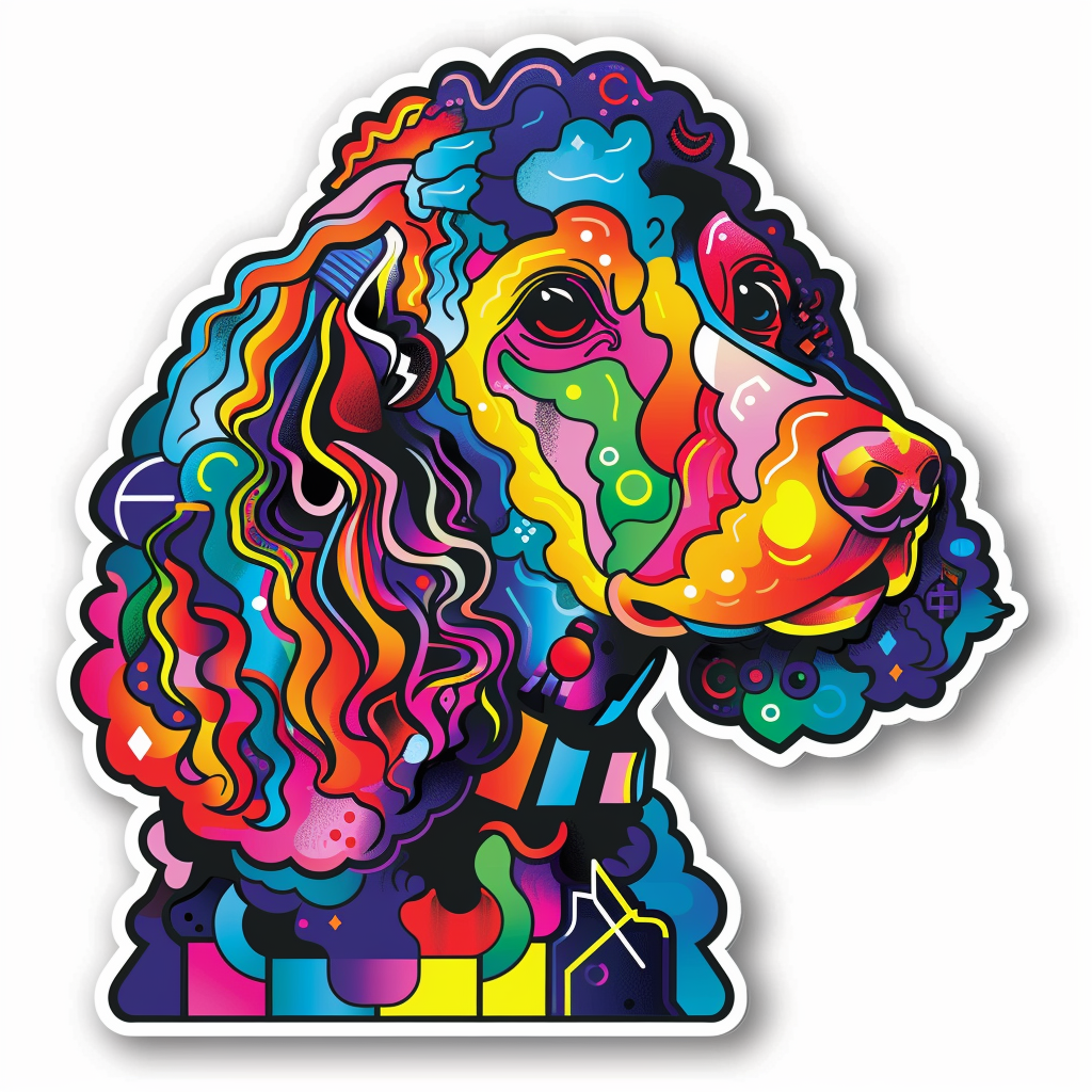 Poodle Dog cyber punk Vinyl Decal Sticker for Car, Laptop, Tumbler and more # F012570