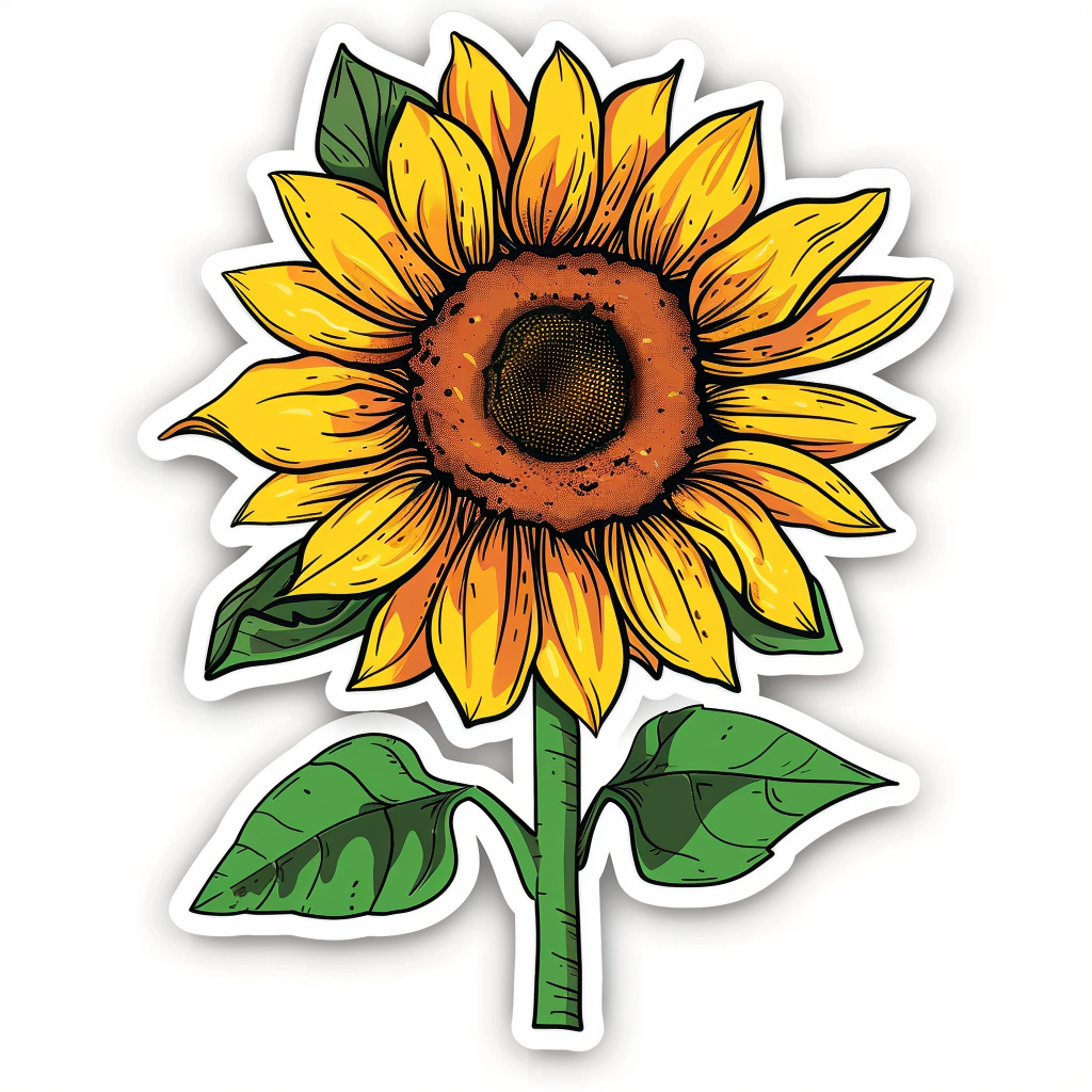 Sunflower flower majestic Expressive surreal Vinyl Decal Sticker for Car, Laptop, Tumbler and more # F022935