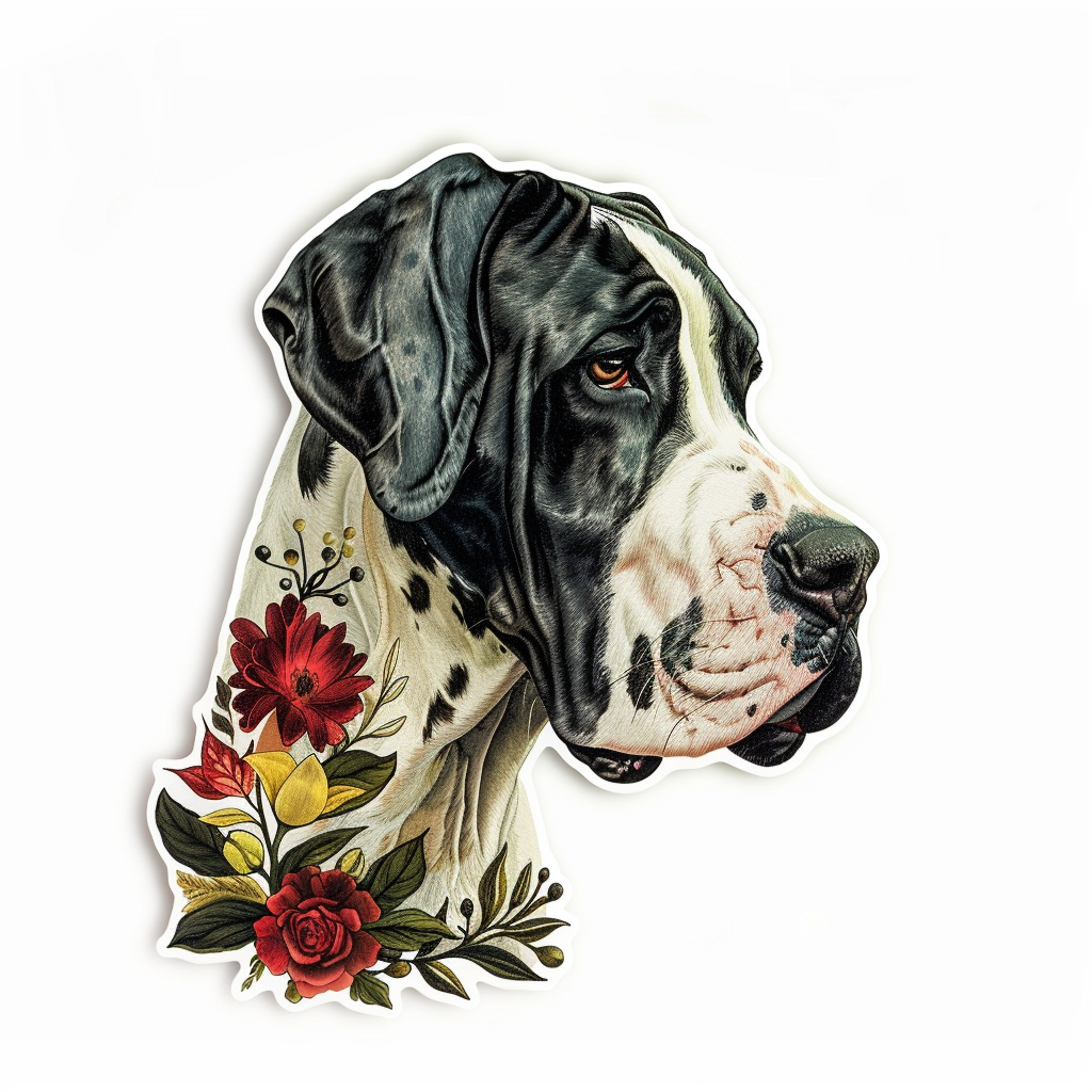 Great Dane Dog Expressive surreal Vinyl Decal Sticker for Car, Laptop, Tumbler and more # F022712