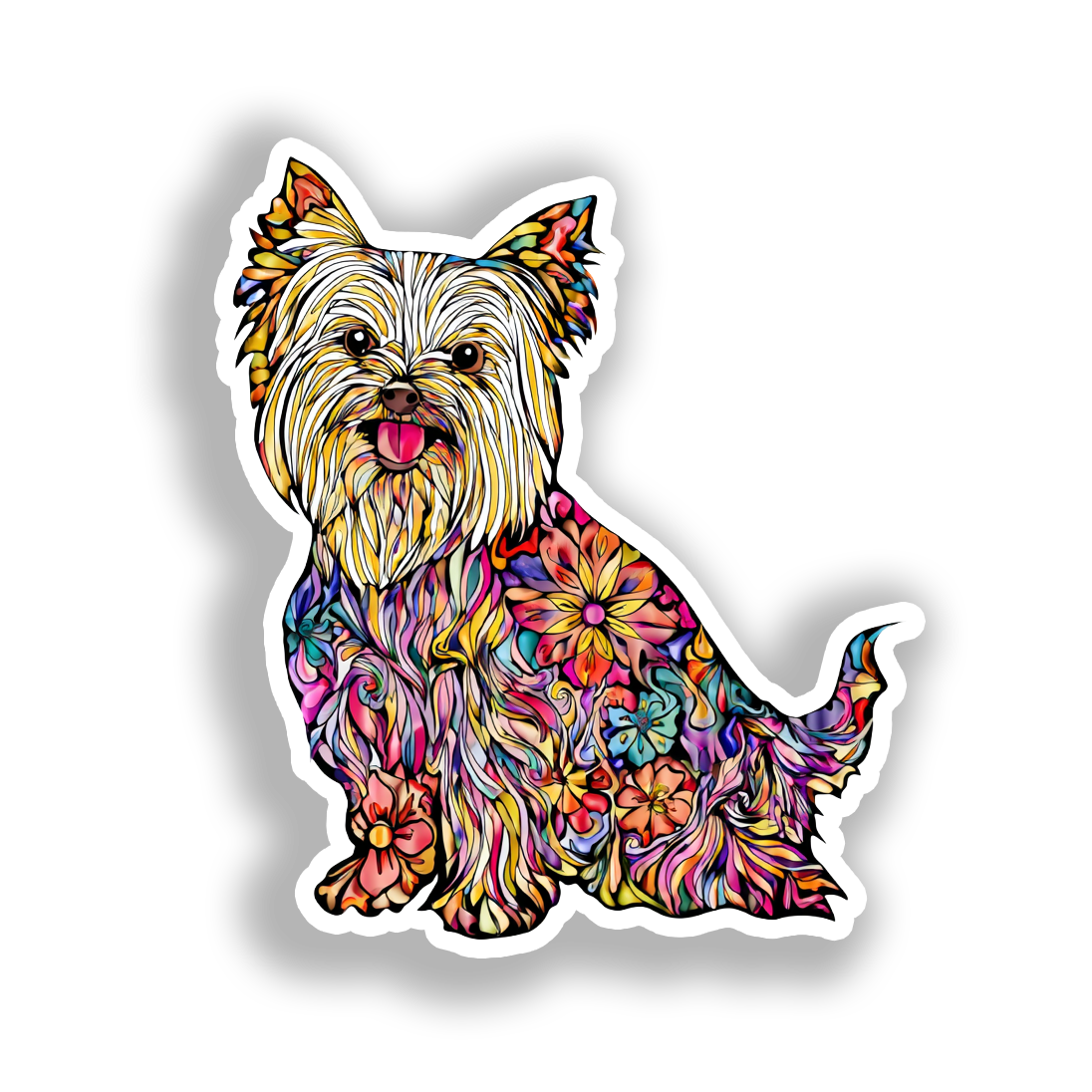 Yorkshire Terrier Dog Vinyl Decal Sticker for Car, Laptop, Tumbler and more # A017122-4" x 4"