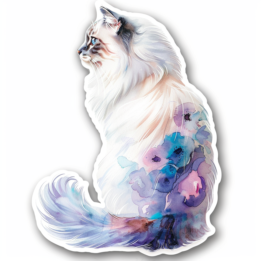 Adorable Turkish Angora Cat Vinyl Decal Sticker for Car, Laptop, Tumbler and more # F020845-4" x 4"