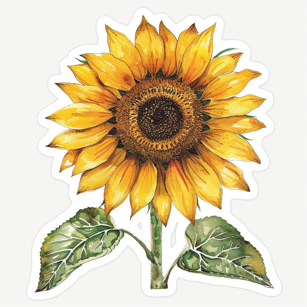 Sunflower flower majestic Expressive surreal Vinyl Decal Sticker for Car, Laptop, Tumbler and more # F022980
