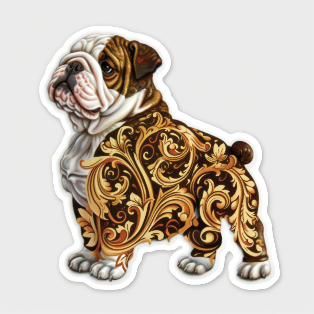 Bulldog Dog majestic Expressive surreal Vinyl Decal Sticker for Car, Laptop, Tumbler and more # F017667