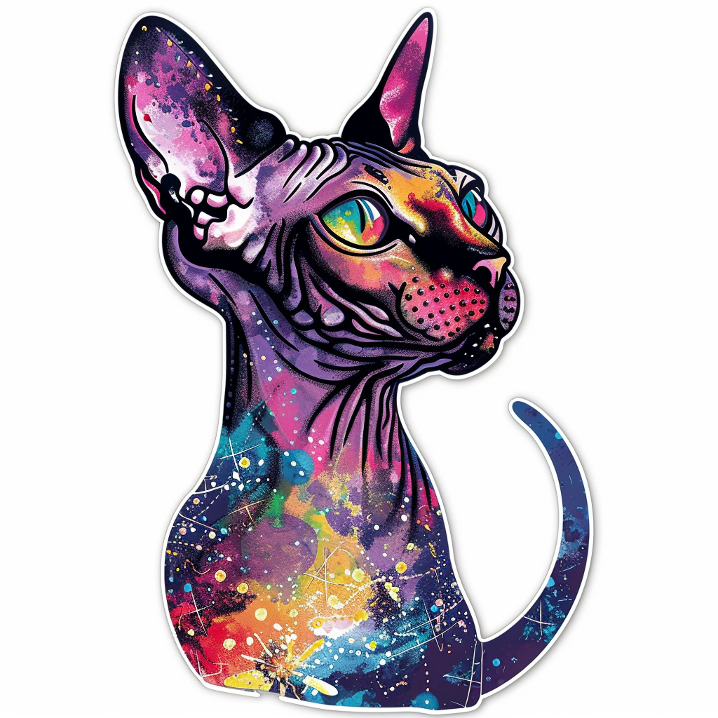 Sphynx Cat Vinyl Decal Sticker for Car, Laptop, Tumbler and more # F010071