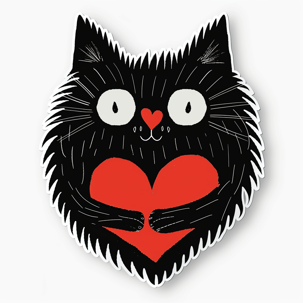 Sticker of a Persian Cat Expressive surreal Vinyl Decal Sticker for Car, Laptop, Tumbler and more # F016366