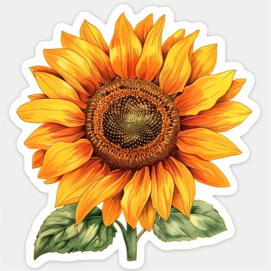 Sunflower flower majestic Expressive surreal Vinyl Decal Sticker for Car, Laptop, Tumbler and more # F022973