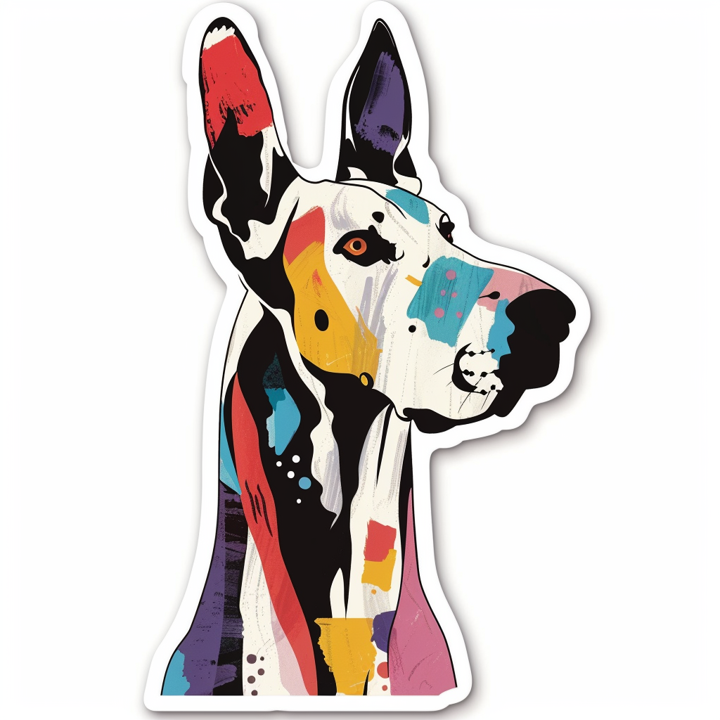 Great Dane Dog Expressive surreal Vinyl Decal Sticker for Car, Laptop, Tumbler and more # F022741