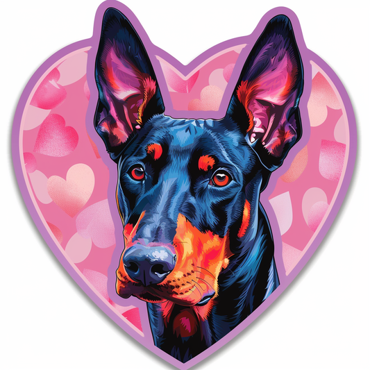 Doberman Pinscher Dog majestic Expressive surreal Vinyl Decal Sticker for Car, Laptop, Tumbler and more # F019614-4" x 4"