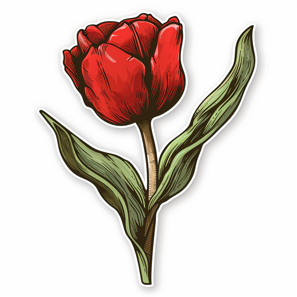 Sticker of a Tulip flower Vinyl Decal Sticker for Car, Laptop, Tumbler and more # F023408