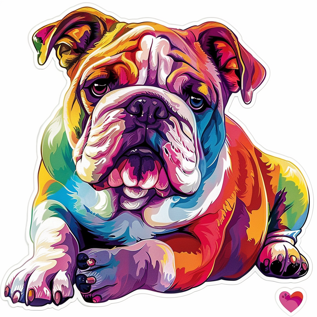 Bulldog Dog majestic Expressive surreal Vinyl Decal Sticker for Car, Laptop, Tumbler and more # F017643