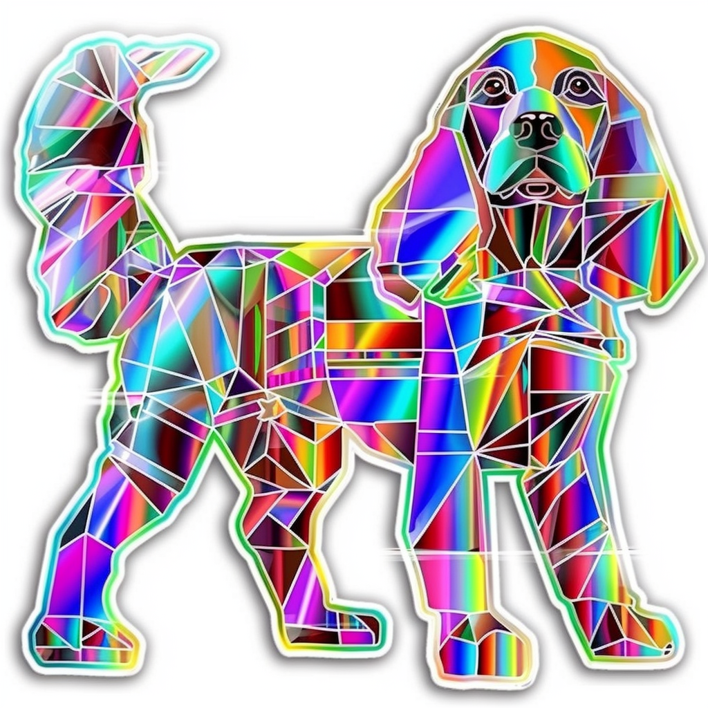 Cocker Spaniel Dog cyber punk Expressive surreal Vinyl Decal Sticker for Car, Laptop, Tumbler and more # F020290-4" x 4"