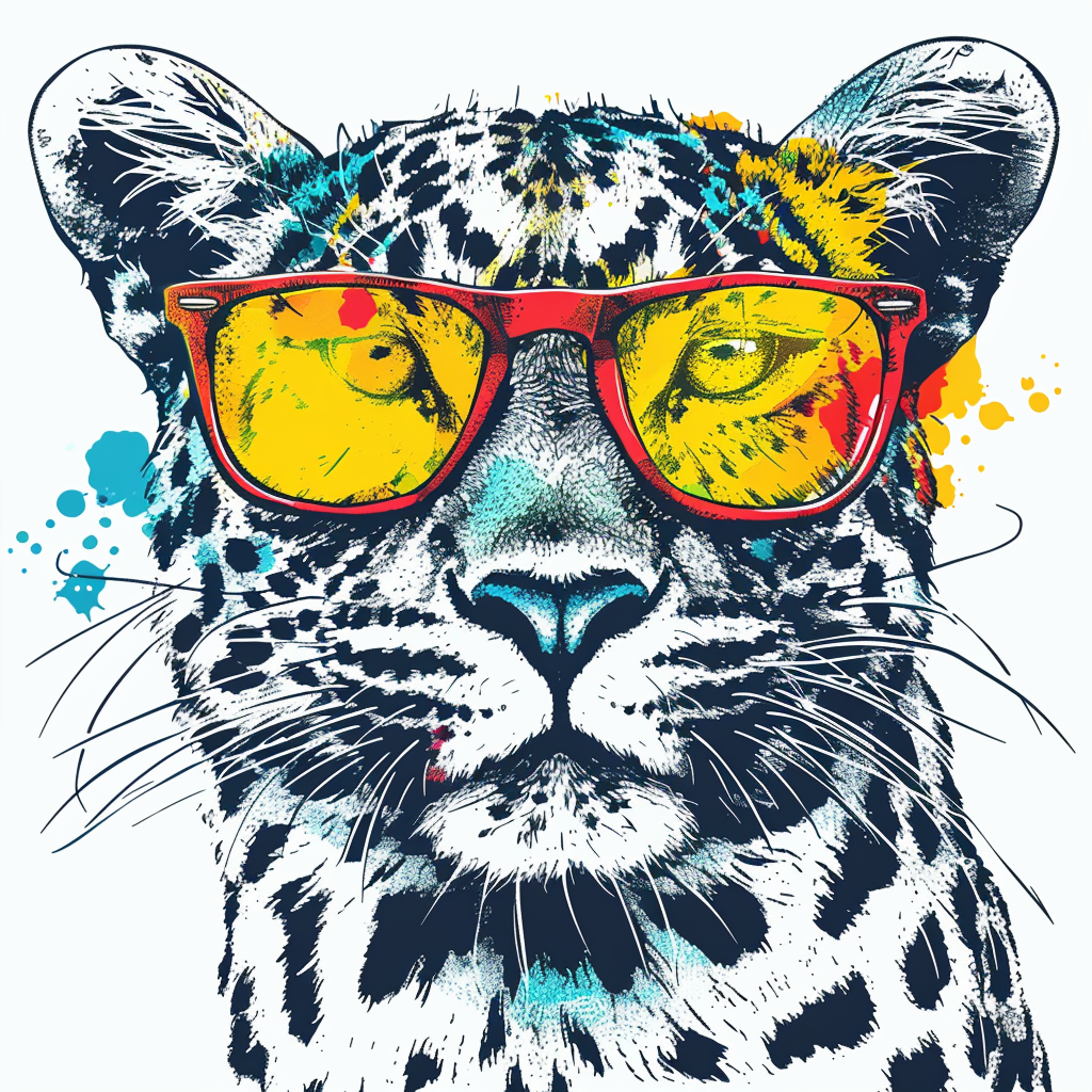 Leopard majestic Expressive surreal Vinyl Decal Sticker for Car, Laptop, Tumbler and more # F022424