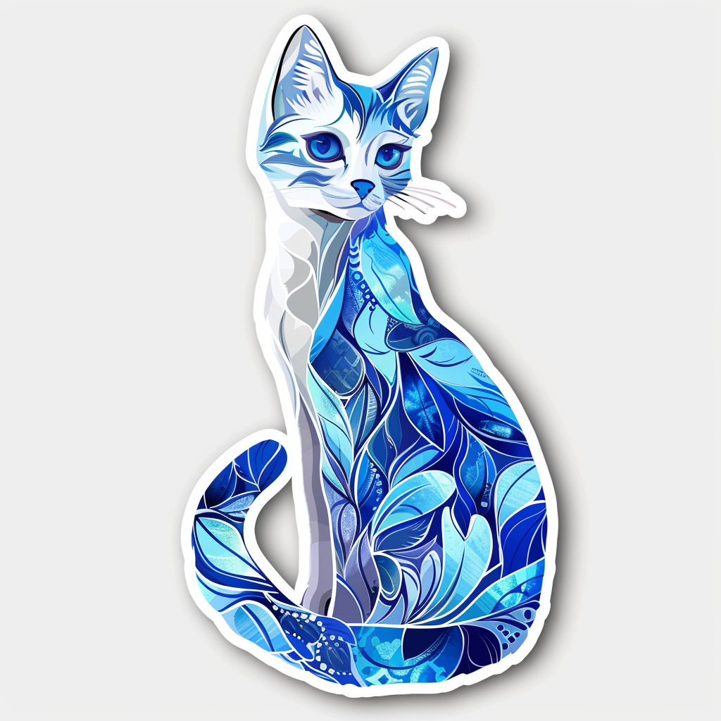 Russian Blue cat Vinyl Decal Sticker for Car, Laptop, Tumbler and more # F07939