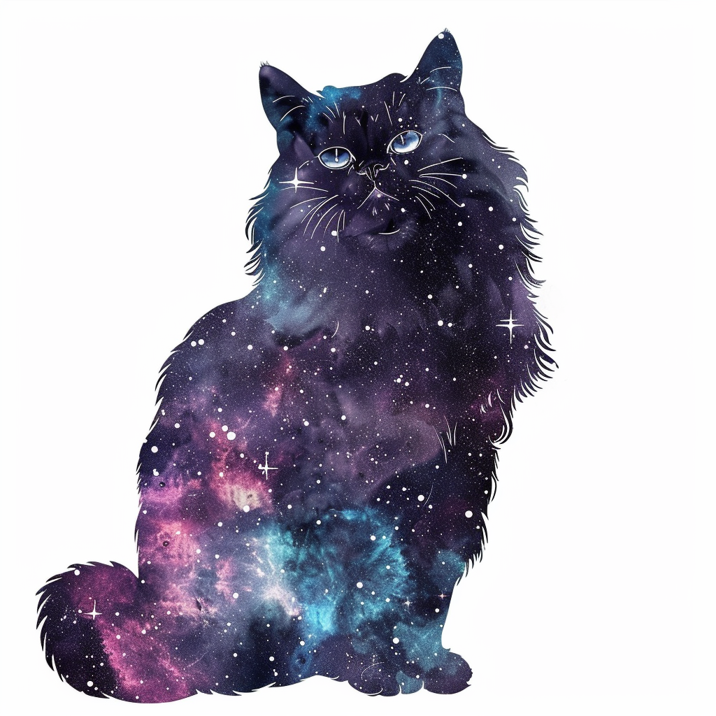 Sticker of a Persian Cat galaxy majestic Expressive surreal Vinyl Decal Sticker for Car, Laptop, Tumbler and more # F016337