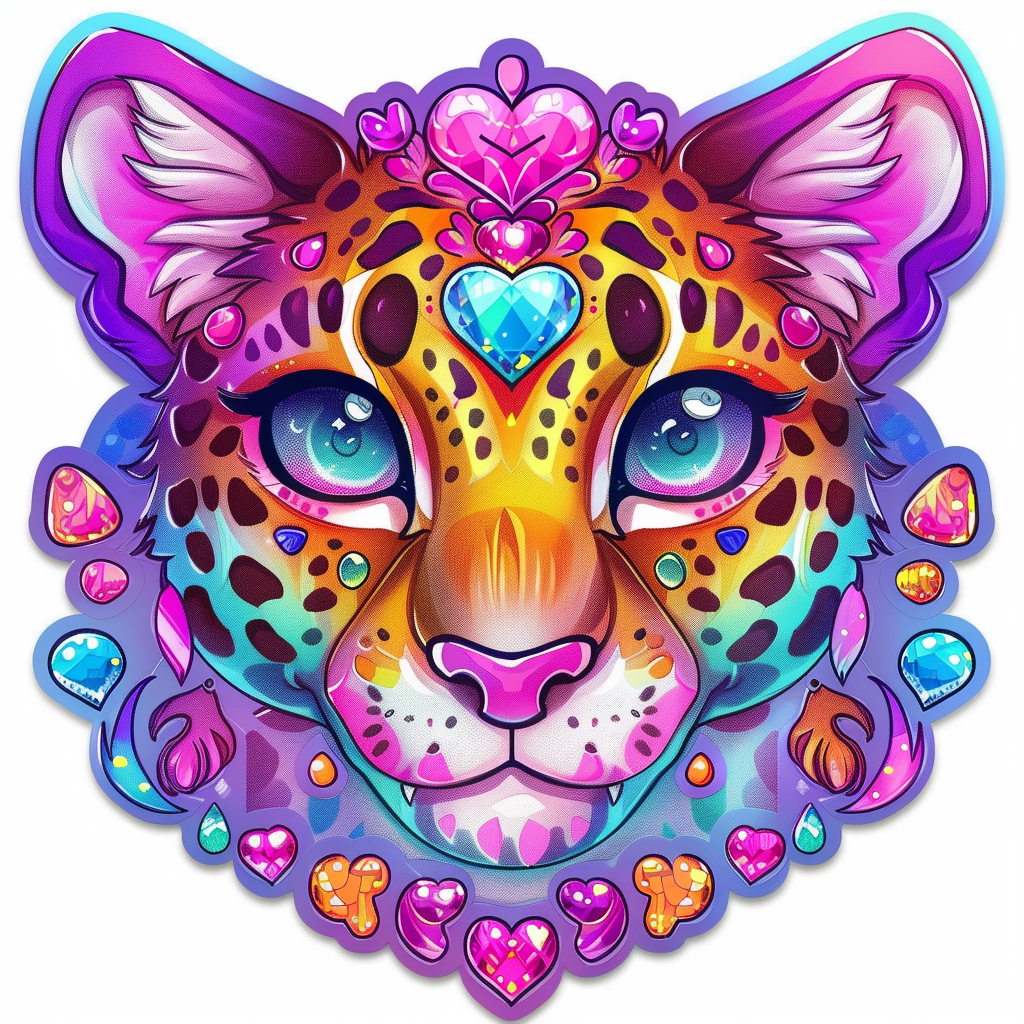 Leopard majestic Expressive surreal Vinyl Decal Sticker for Car, Laptop, Tumbler and more # F022576