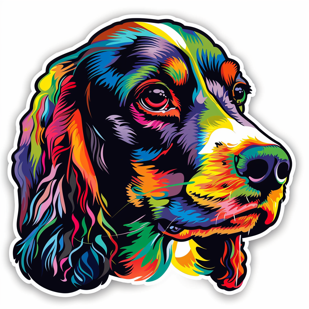 Sticker of a Cocker Spaniel Dog majestic Expressive surreal Vinyl Decal Sticker for Car, Laptop, Tumbler and more # F020181