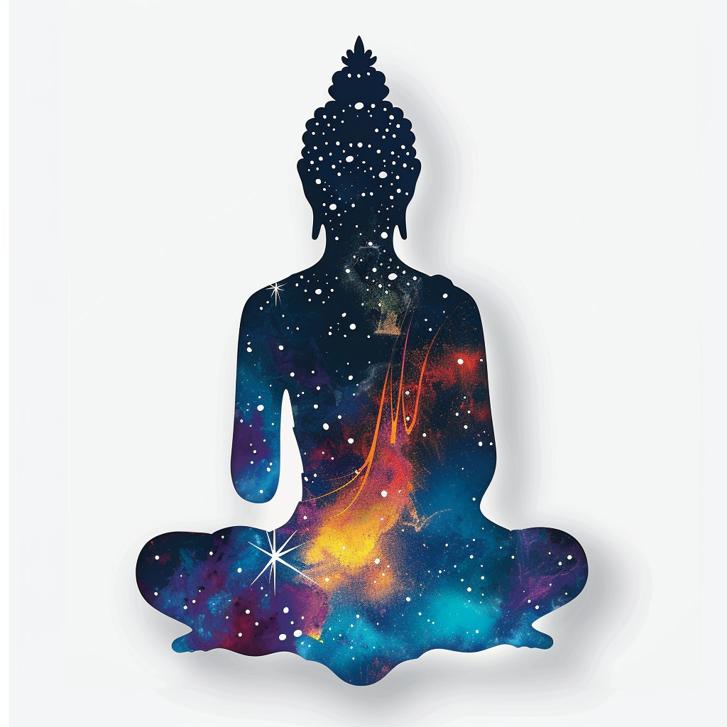 Buddha galaxy majestic Expressive surreal Vinyl Decal Sticker for Car, Laptop, Tumbler and more # F017085