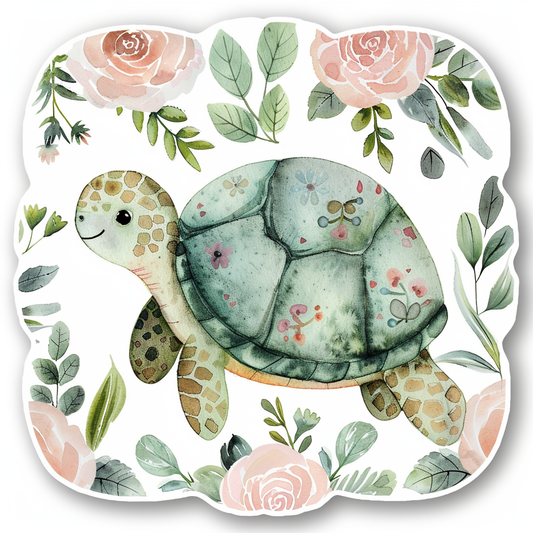 turtle majestic Expressive surreal Vinyl Decal Sticker for Car, Laptop, Tumbler and more # F022111-4" x 4"